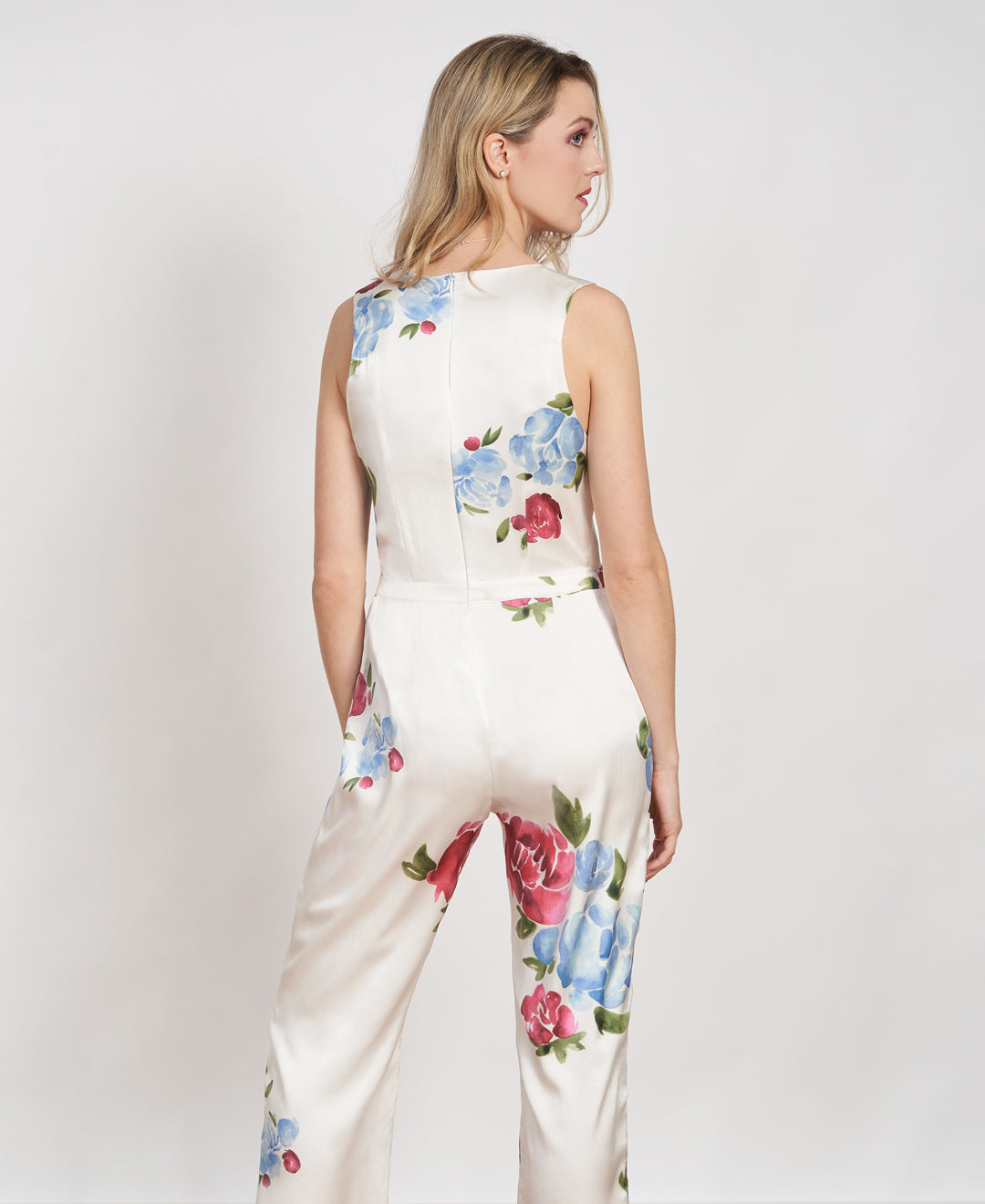 Jumpsuit fleurs en soie biologique fait au Québec