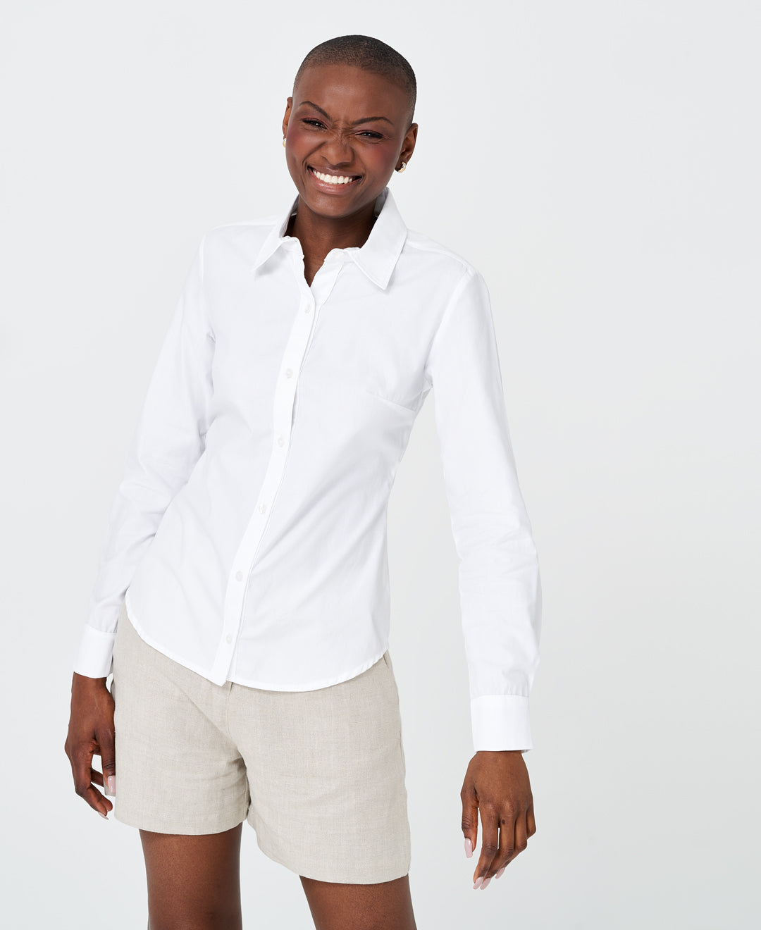 Chemise blanche en coton biologique faite au Québec