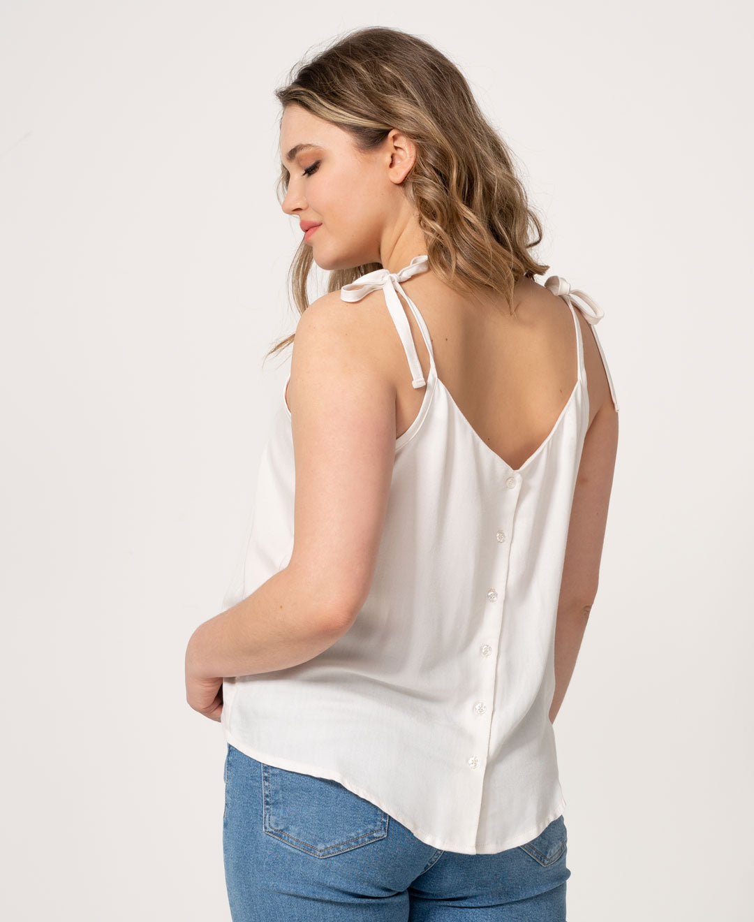 Camisole blanche en coton biologique faite au Québec
