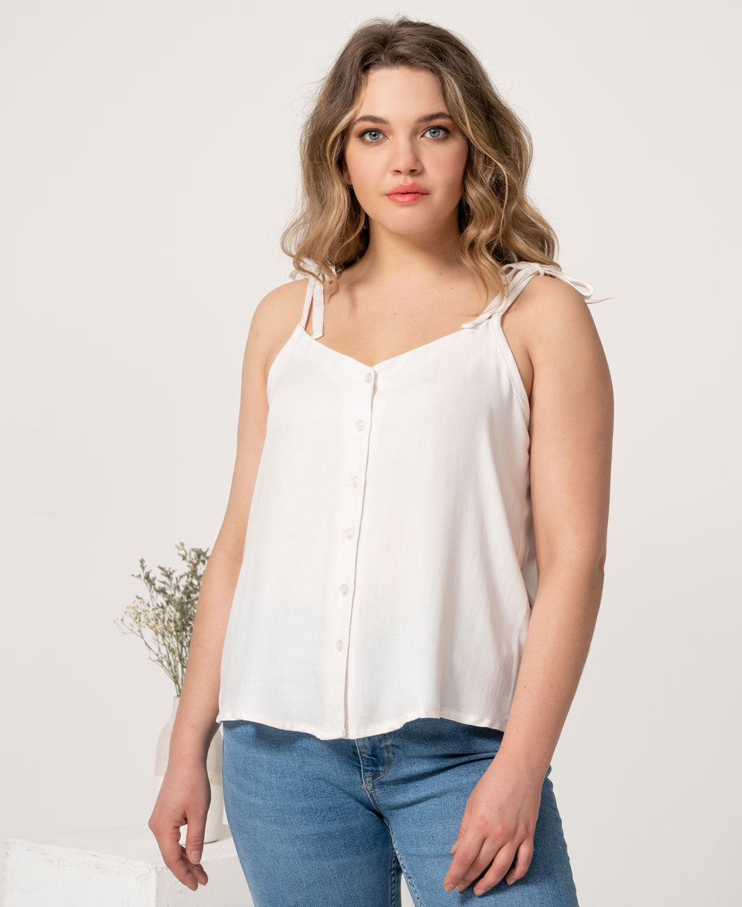 Camisole blanche en coton biologique faite au Québec
