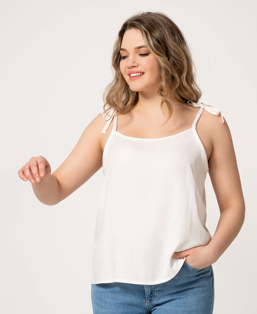 Camisole blanche en coton biologique faite au Québec