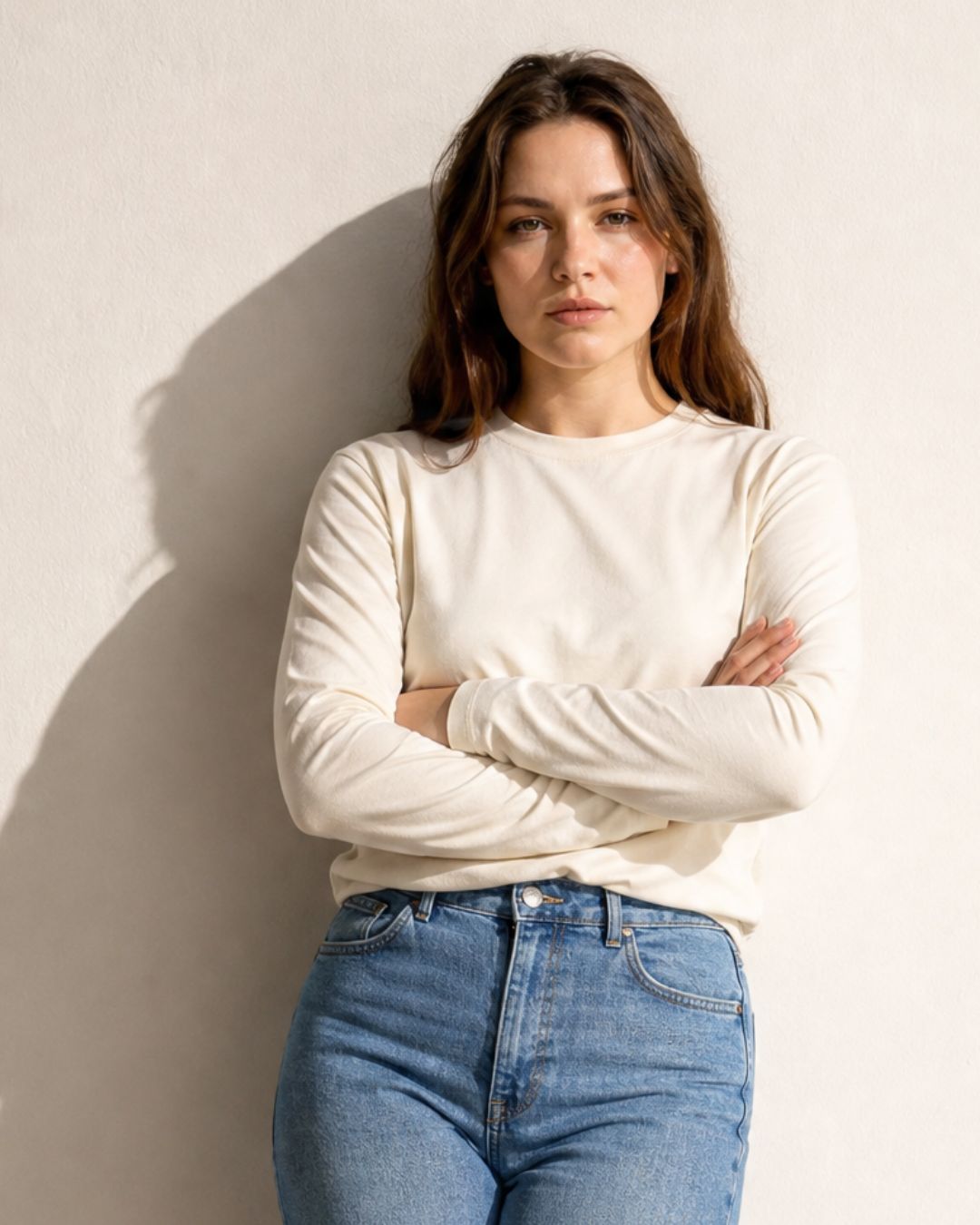 Chandail en coton bio fait au Québec couleur crème