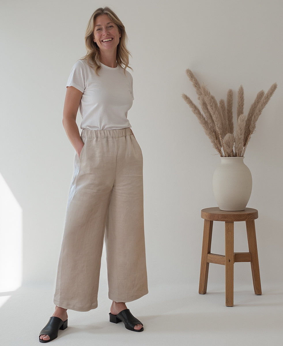 Our ultra-comfy Belgian linen pants - Made in Canada