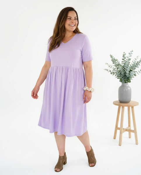 Reversible neckline organic cotton dress - Made ethically in Canada