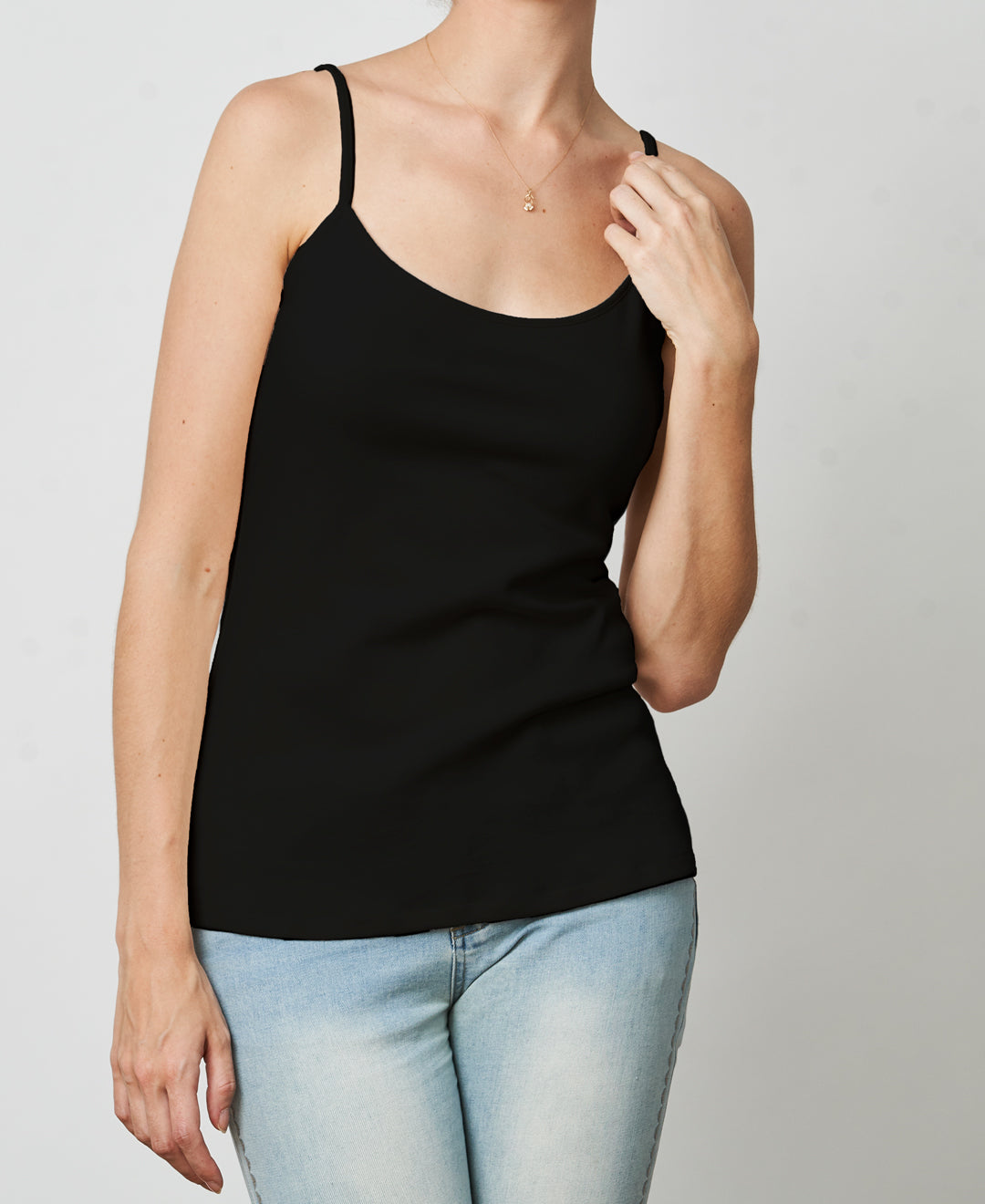 Organic cotton cami with adjustable straps