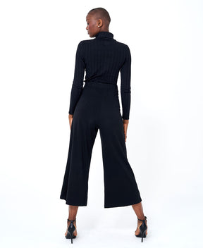 Pantalon noir évasé en coton biologique fait au Québec