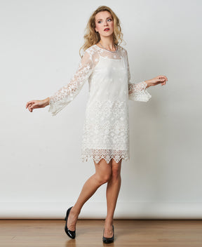 Recycled bottle lace dress