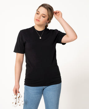 T-shirt noir en coton biologique fait au Québec